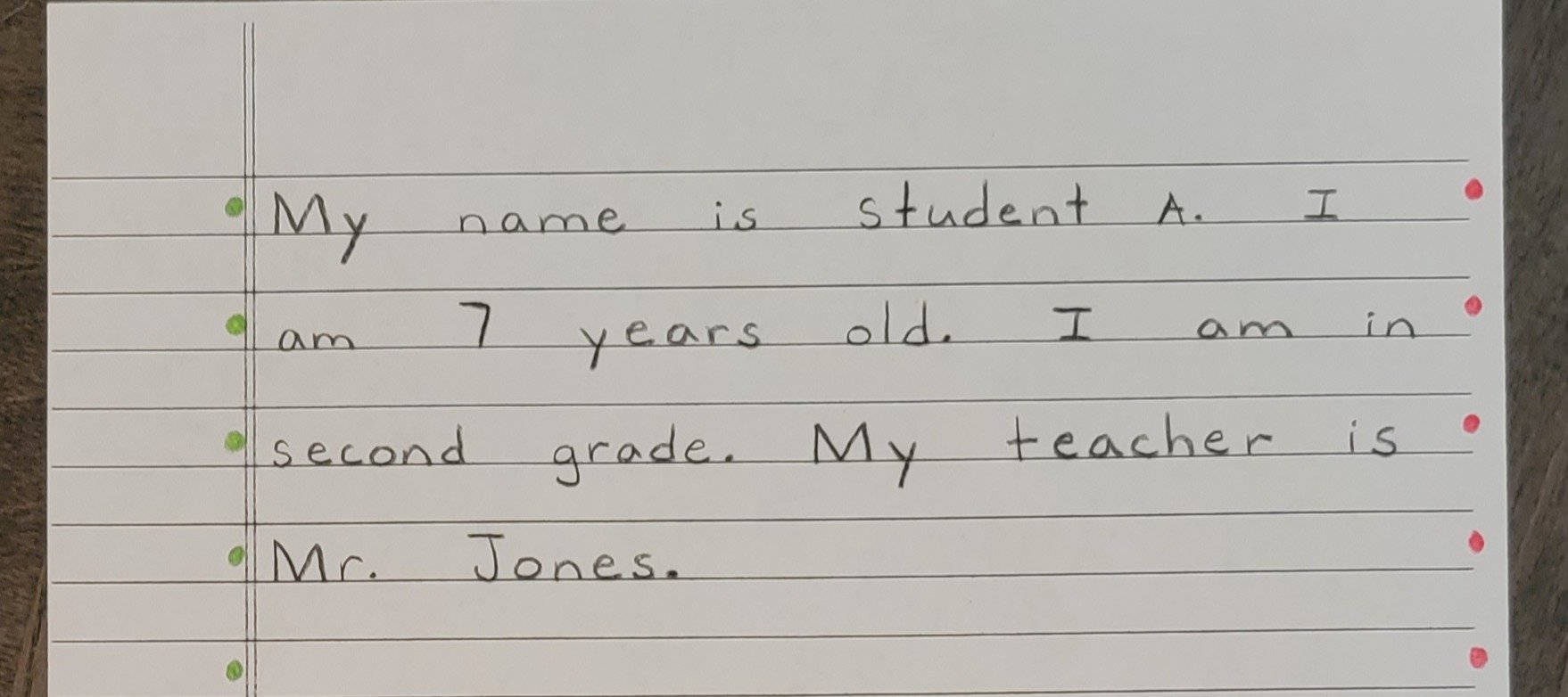 Handwriting Skills: Writing on Single Lines